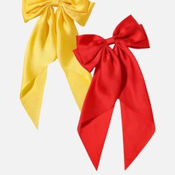 Rovlina Women Set of 2 Satin Hair Bow Clips-picture-27