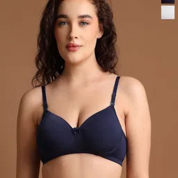 LARIX Women Pack Of 2 Full Coverage Lightly Padded All Day Comfort T-Shirt Bra-picture-47