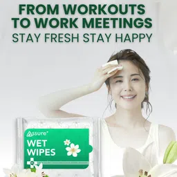 Assure Set Of 12 Fresh Active Wet Wipes With Aloevera For Hydration - 30 Pcs Each image 4