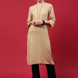Shree Striped Sequinned Mandarin Collar Straight Kurta-picture-17