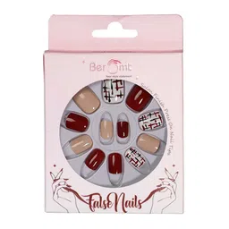 BEROMT Set Of 12 Salon Finish Press On Nail Tip With Application Kit - BFN528CN image 1