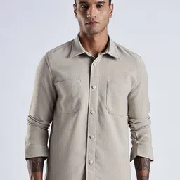 THE BEETEL HOUSE Men Linen Regular Slim Fit Casual Shackets Shirt-picture-28