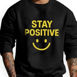 AUSK Men Black & Yellow Printed Full Sleeve Round Neck Fleece Ribbed Sweatshirt-picture-24