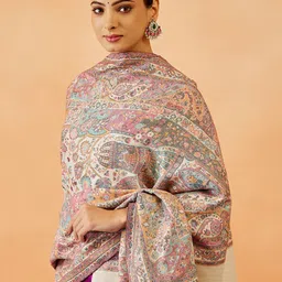 Pashmoda Women Paisley Woven Design Shawl-54
