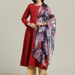 Anouk Round Neck Long Sleeves Anarkali Kurta With Georgette Dupatta-picture-29