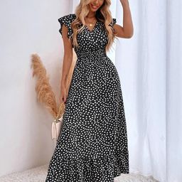 Mast & Harbour Women Polka Dot Printed Fit and Flare Maxi Dress-image-29