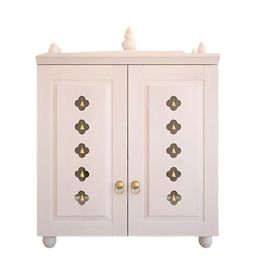 DZYN Furnitures Aravaya White Wooden Floor Pooja Temple With Door-image-19