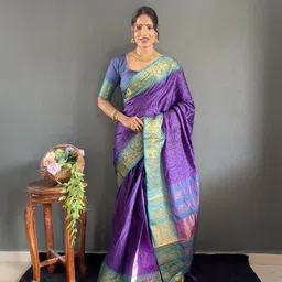 Panzora Checked Zari Saree-image-87
