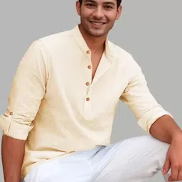 LIFE ROADS Men Asymmetric Kurta-image-91