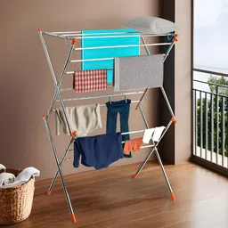 RUBOXA 2 Layer Steel Foldable Cloth Stand-52
