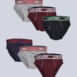 Lux Cozi Boys Pack Of 6 Assorted Pure Cotton Basic Briefs COZI_BOYS_PLAIN_BRIEF_OE_AST_6PC-image-55