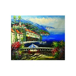 Inephos Blue & Orange Floral and Botanical Wall Art-image-61