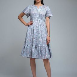 R.Code by The Roadster Life Co. Women Floral Printed Layered Crepe Fit & Flare Dress-picture-21