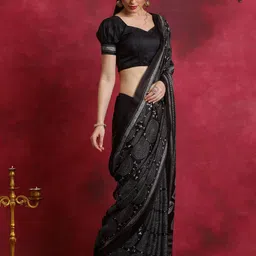 Mitera Ethnic Motifs Silk Blend Block Print Saree image 5