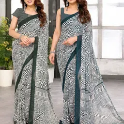 Moda Rapido Pack of 2 Printed Pure Georgette Saree-image-94