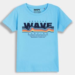 RASPY Boys Typography Printed Pack Of 2 Round Neck Pure Cotton Regular Fit Tshirts-18
