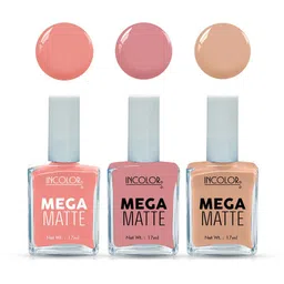 INCOLOR Set Of 3 Mega Matte Nail Paint - 17 ml Each - 36 - 39 - 45-17