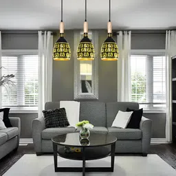 GAUVIK Black Printed Aluminium Ceiling Lamp-50