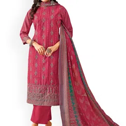 DRAVINAM Trends Floral Embroidered Sequinned Unstitched Dress Material-picture-36