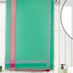 Aura Green & Pink 3 Cotton 210 GSM Bath Towel-image-92