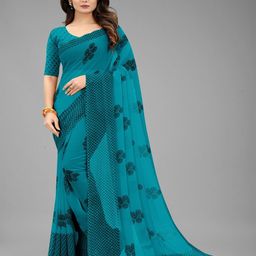 nisha creation Floral Pure Chiffon Maheshwari Saree-image-70