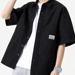 The Roadster Lifestyle Co Spread Collar Short Sleeved Casual Shirt-image-40
