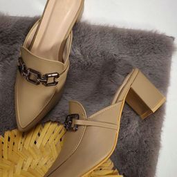 Looper Embellished Block Mules with Buckles-18