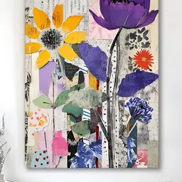 Art Street White & Purple 1 Piece Canvas Floral and Botanical Wall Paintings-image-85