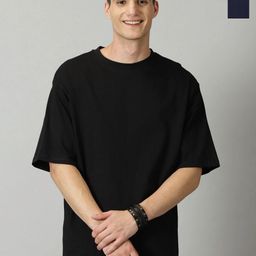 GLOWBERRY Men Solid Oversized Regular T-shirt-image-18