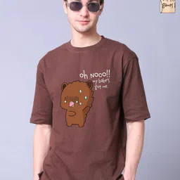 Lazy Lush Unisex Pack of 2 Graphic Printed Pure Cotton Oversized T-shirts-picture-22