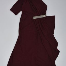 we11 Girls Asymmetric Neck Pleated Detail Maxi Dress-image-36