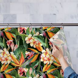 ArtzFolio Black & Green Printed Water Proof Shower Curtain-image-86
