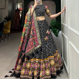 Aika Printed Foil Print Ready to Wear Lehenga & Unstitched Blouse With Dupatta image 3