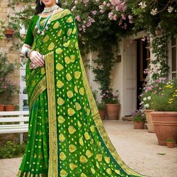 Anouk Rustic Floral Printed Pure Georgette Saree with Blouse Piece-picture-20