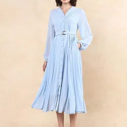 RAREISM Women V-Neck A-Line Dress-image-61