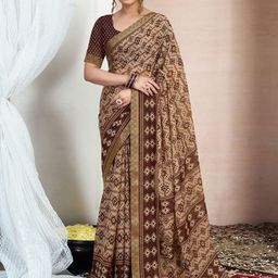 KALINI Zari Pure Chiffon Ikat Saree-picture-21