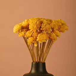 WEAVING HOMES Yellow Orchid Artificial Flower Bunch-picture-51