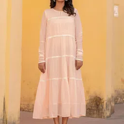 Juniper Lace Details Tiered Midi Skirt-image-4