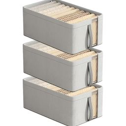 HOUSE OF QUIRK Grey Set of 3 Regular Multi-Utility Organisers-17