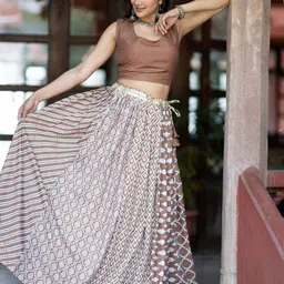 TASRIKA Printed Semi-Stitched Lehenga & Unstitched-58