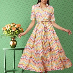OZIA Print Fit & Flare Dress-image-14