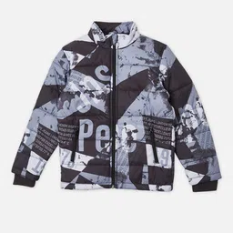 Pepe Jeans Boys Mock Collar Typography Printed Casual Padded Jacket-picture-45