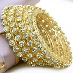 T4 JEWELS Set of 4 Stone Studded Bangles-image-94