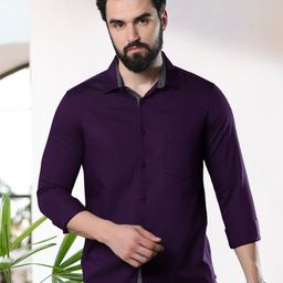 Moda Rapido Men Standard Fit Spread Collar Solid Cotton Casual Shirt-picture-42