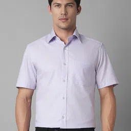Louis Philippe Men Classic Spread Collar Solid Cotton Formal Shirt-picture-27