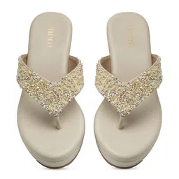Chere Embellished Block Peep Toes with Bows image 3