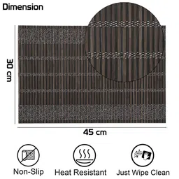 HOKIPO Set Of 6 Brown & White Textured Table Placemats image 4