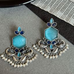 NAMAN ARTS Peacock Shaped Chandbalis Earrings-15