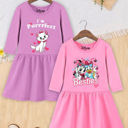 Disney By Miss and Chief Girls Pack of 2 Graphic Printed Fit and Flare Dress-picture-18