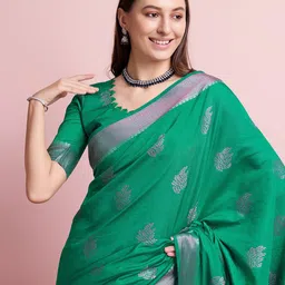 DOI MOI Ethnic Motifs Zari Pure Silk Banarasi Saree-47